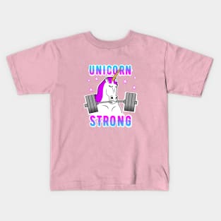 Unicorn strong, barbell unicorn, unicorn fitness Kids T-Shirt